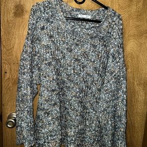 Workshop 2X sweater- gray, peach